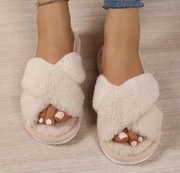 Kapcie damskie, miękka podeszwa Odkryte palce Beżowe Nowe Rozmiar 41 