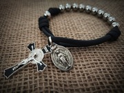 Dziesiątka Różaniec wojownika, stal nierdzewna 10 mm, paracord