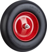 Relaxdays, Czarne koło do taczki, pełna guma z osią, 4,80 4,00-8