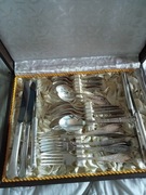 24 częściowy zestaw sztućców srebrzonych ZSRR 