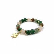 Bransoletka Gumka Kamienie zielony awenturyn, kamień księżycowy, chryzokola