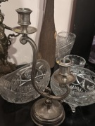 srebrny stojak na świece 