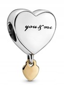 Oryginał Pandora Charms Serce „You & Me” srebro 925 i złoto 585
