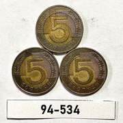 Moneta 5 zł  1994 rok ZESTAW = 3 szt. 94-534