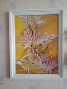 obraz kwiaty - syg. M Chomont