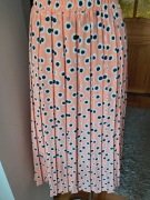 Spódnica morelowa kropki grochy plisowana