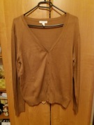 Jasnobrązowy orzechowy sweterek kardigan H&M 40 L