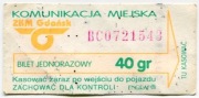 Bilet ZKM Gdańsk , 40gr.