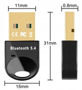 Adapter USB Bluetooth 5.4 Wozinsky odbiornik nadajnik do komputera czarny