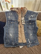 Kamizelka jeansowa z kapturem 