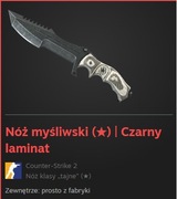 Nóż myśliwski Czarny laminat w stanie prosto z fabryki CSGO CS2 CS 