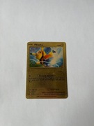 POKEMON PIKACHU METALOWA KARTA METAL ZŁOTA DO ALBUMU GRANIA PREZENT MOCNA