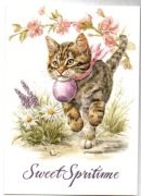 pocztówka z Kotem świateczna Wielkanocna