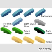 LEGO 50950 SKOS c.lazurowy j.c. zielony śr.niebieski żółty j.szary - 12 szt