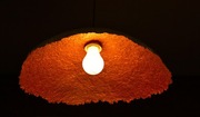 lampa, abażur wykonany ręcznie z papier mache