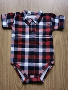 Eleganckie body w kratkę, kołnierzyk 