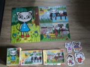 Kocia kocia zestaw puzzle +2 +3 nunuś adelka pacek julianek media rodzina