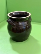 Kamionkowy garnek kamionka z uchwytami beczka PRL