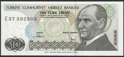 Turcja 10 lirasi 1970 - stan bankowy UNC