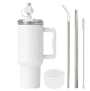 Kubek termiczny 1200 ml ze stali nierdzewnej + akcesoria Biały