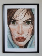 Portret dziewczyny, akwarela format A2