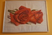Haftowane róże -obraz