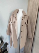 Płaszcz damski DeeZee beżowy, wiązany w talii, rozmiar uniwersalny S/M/L