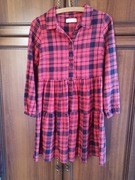 Sukienka 158 czerwono czarna 