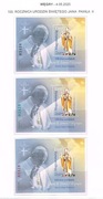 WĘGRY, 3 bloczki, 100.ROCZNICA URODZIN PAPIEŻA JANA PAWŁA II