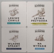BROWAR ZA MIASTEM - Zestaw czterech podkładek pod piwo. NOWE. OKAZJA.