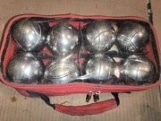 KULE BULE BOULE GRA TOWARZYSKA POKROWIEC ETUI ZESTAW 8SZTUK PETTANQUE METAL