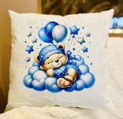 Poduszka Jasiek z nadrukiem misia dla dzieci - prezent 