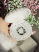 Turkus pierścionek z fasetowanych koralików rozciągliwy handmade