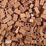 LEGO - cegła, murek, cegiełka 1x2 400 sztuk nugat