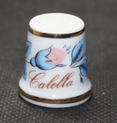 Naparstek Kolekcjonerski Porcelanowy kolumna niebieski kwiat