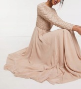 Asos beż zdobienia  maxi