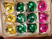 Bombki choinkowe szklane 12 szt 6 cm PRL