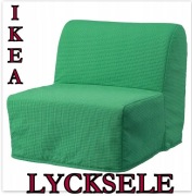 ikea LYCKSELE MURBO Fotel rozkładany kompletny VANSBRO zielony NOWY