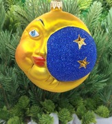 Bombka Księżyc złoty 18KS Prezent ! Okazja ! Ozdoba Szklana