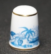 Naparstek Kolekcjonerski Porcelanowy sutherland niebiesko białe #3