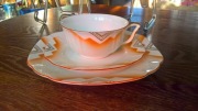 Piękne pomarańczowe trio Eschenbach Bavaria 658 Art Deco (993)
