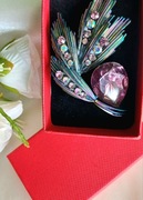 Broszka - Kryształy górskie - Tęczowa