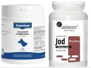 ZESTAW Canina węglan wapnia 400g w proszku + Aliness jod 200 tabletek