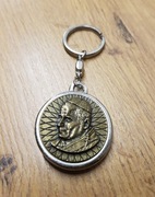 Brelok brązowy Jan Paweł II / św.Krzysztof breloczek wisiorek zawieszka