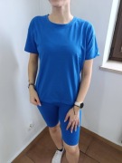 Komplet bluzeczka +legginsy kolorek chabrowy