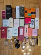 31 x Puste flakony z kartonikami po oryginalnych perfumach