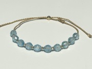 Bransoletka Naturalny Topaz ZŁote kuleczki 585 diamentowane 14K 