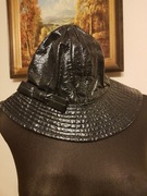 Kapelusz granat czarny lakierowany nowy