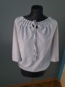 Cienka bluzka malecka 36/S biała we wzorek