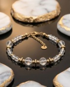 Bransoletka - Kryształ górski, Hematyt - PVD